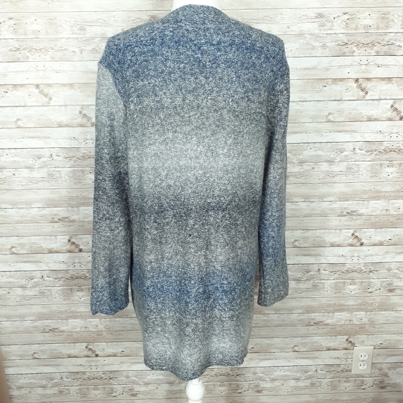 Style & Co Open Front Cardigan M Blue Gray 418 - Picture 3 of 5